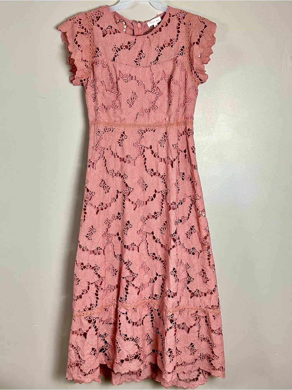 Just Me Rose Lace Midi Dress